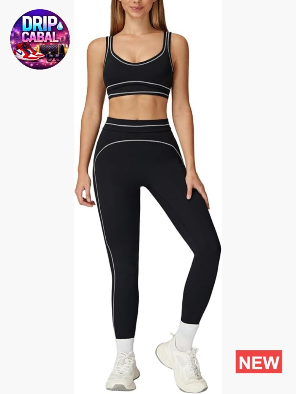 2 Piece Workout Sets U-Back Sports Bra High Waist Tummy Control Leggings Yoga